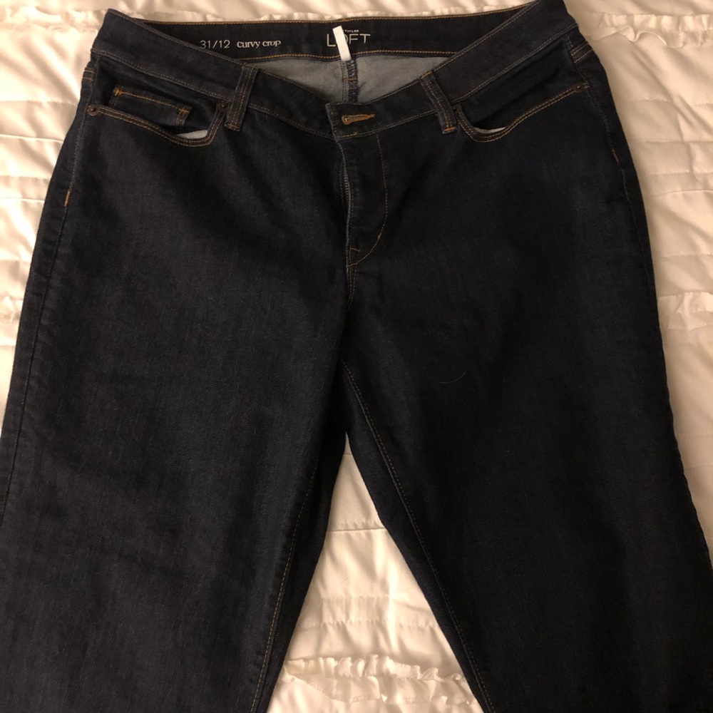 Loft curvy crop dark jeans